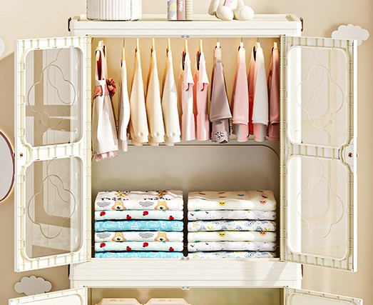 Hanging area of folding wardrobe